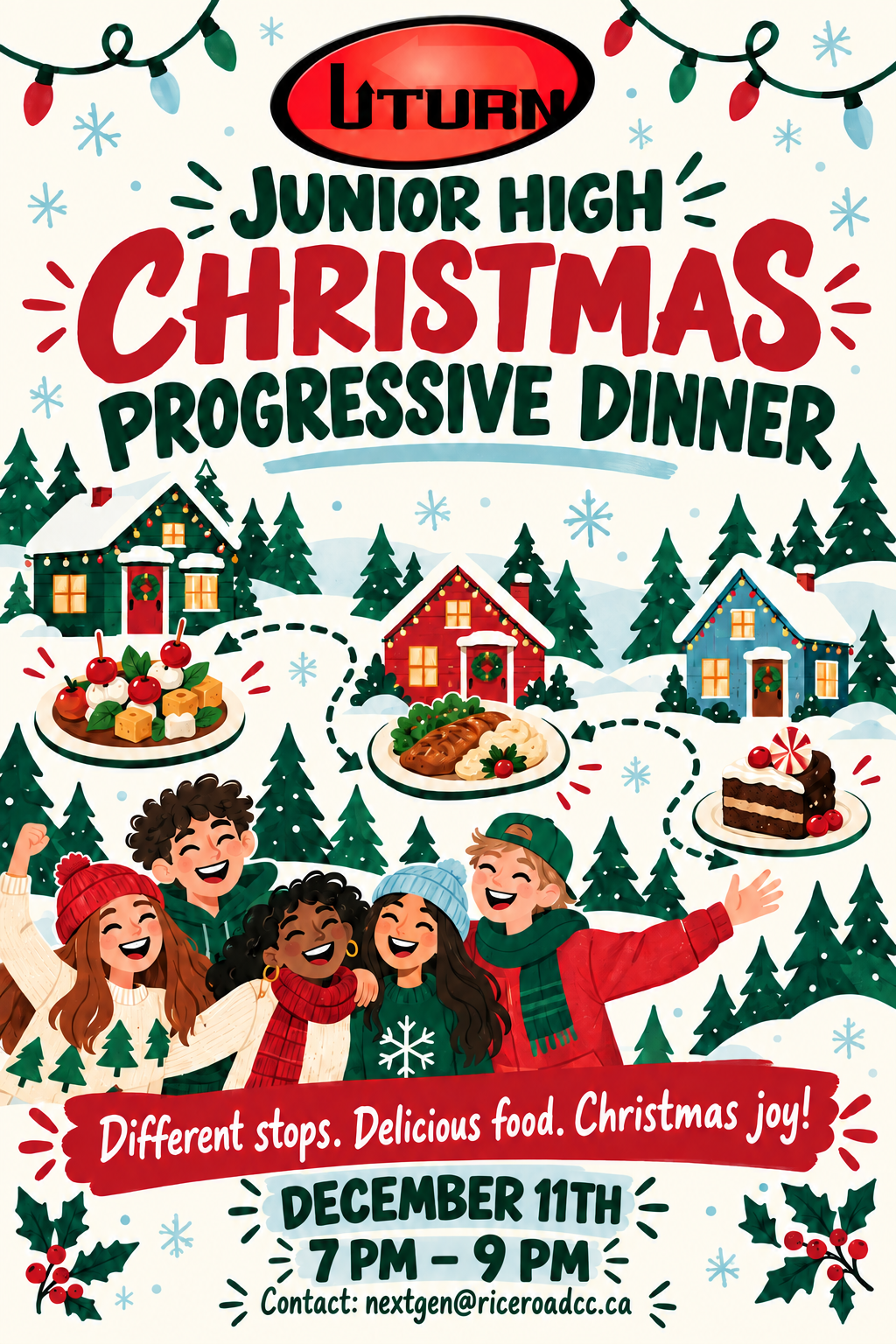 Junior high Christmas progressive dinner poster Junior High Christmas Progressive Dinner Poster
